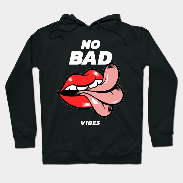 No Bad Vibes Hoodie by CatMonkStudios